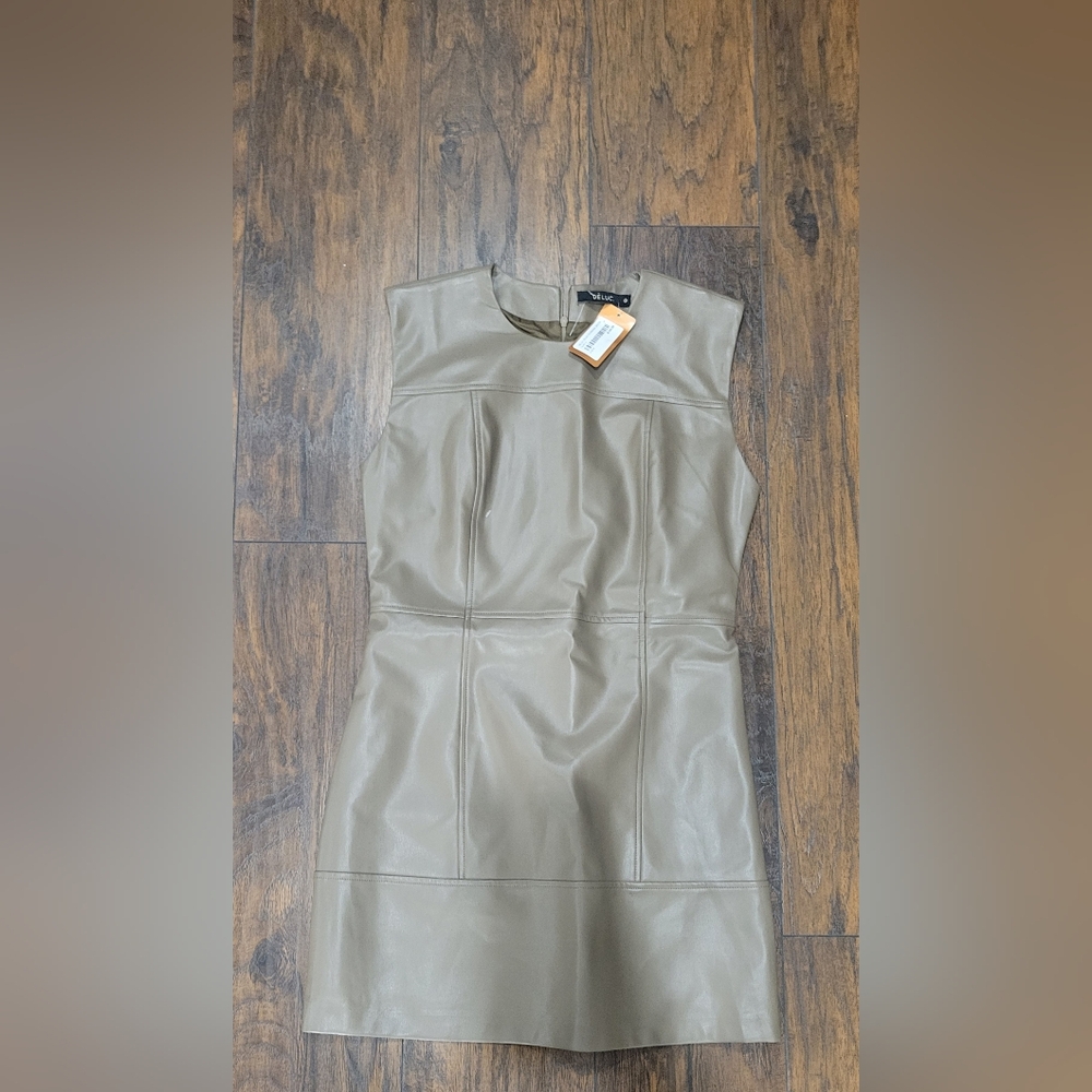 Taupe Leather Dress